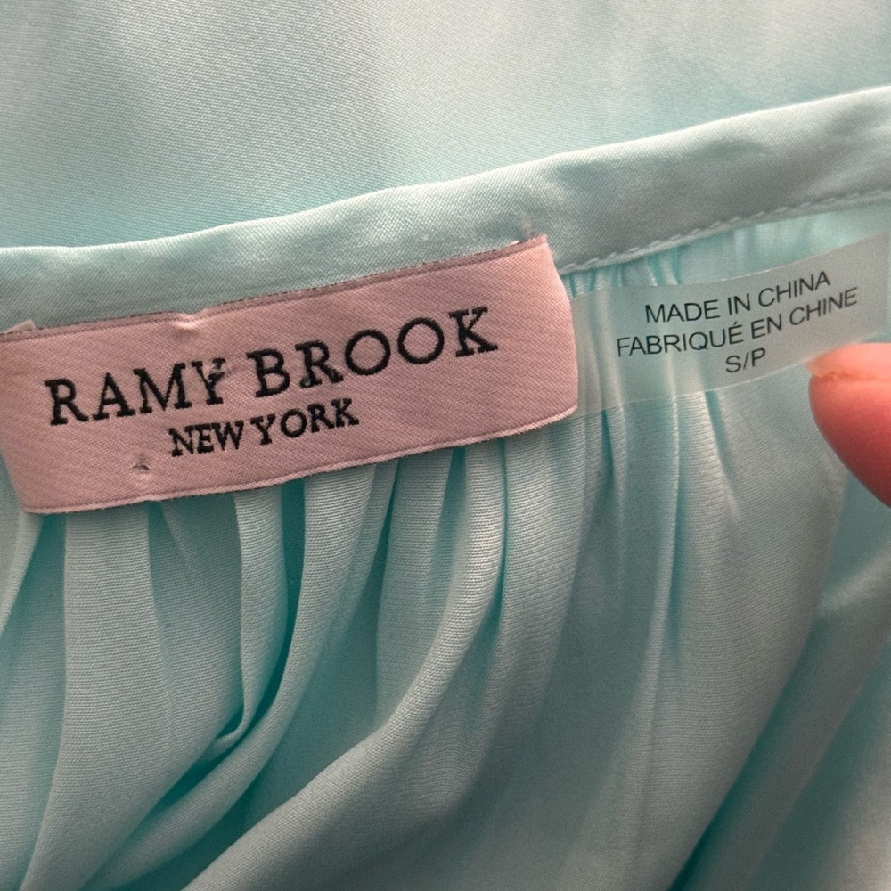 Ramy Brook Raquel Tiered Ruffle Mini Dress in Turquoise Pool Blue Small NWOT - Picture 9 of 11